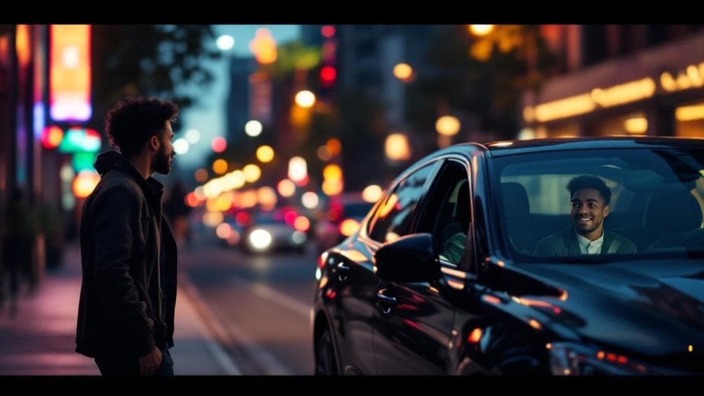 Rider using EtaHaven Rides mobile app with live map tracking